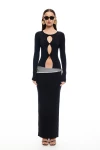 LIOD00127-HOMECOMING LONG SLEEVE MAXI DRESS ONYX-2