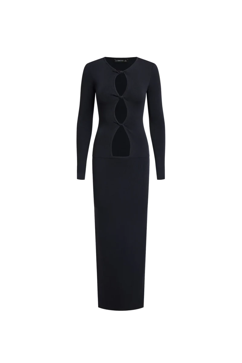 LIOD00127-HOMECOMING LONG SLEEVE MAXI DRESS ONYX-6